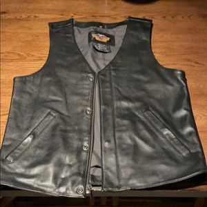Men’s black Harley Davidson motorcycle vest